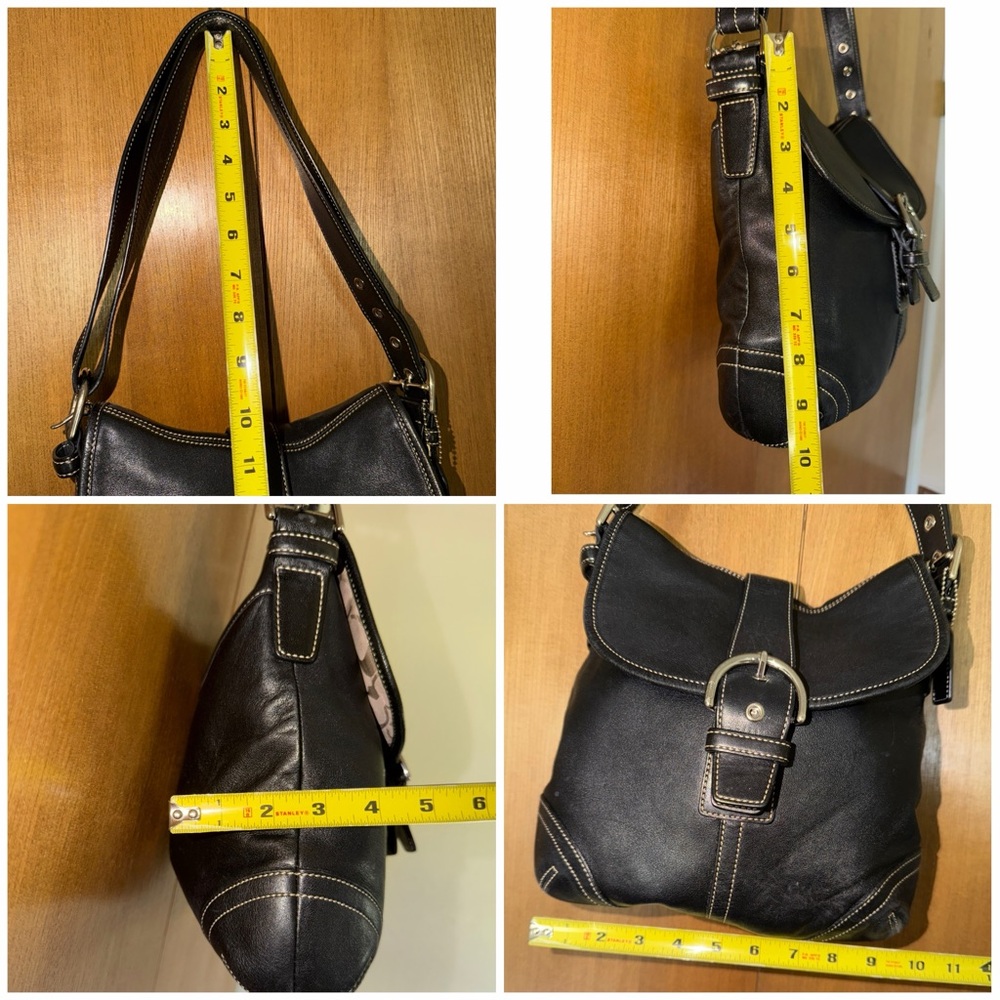 Coach Soho Large Black Leather Buckle Flap Shoulder Bag - Picture 6 of 16